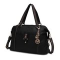 Weird Giraffe Games MKF Collection by Mia K. MKF-TSKC-X416BK-PW Opal Lightweight Satchel Bag - Black Pewter MKF-TSKC-X416BK-PW